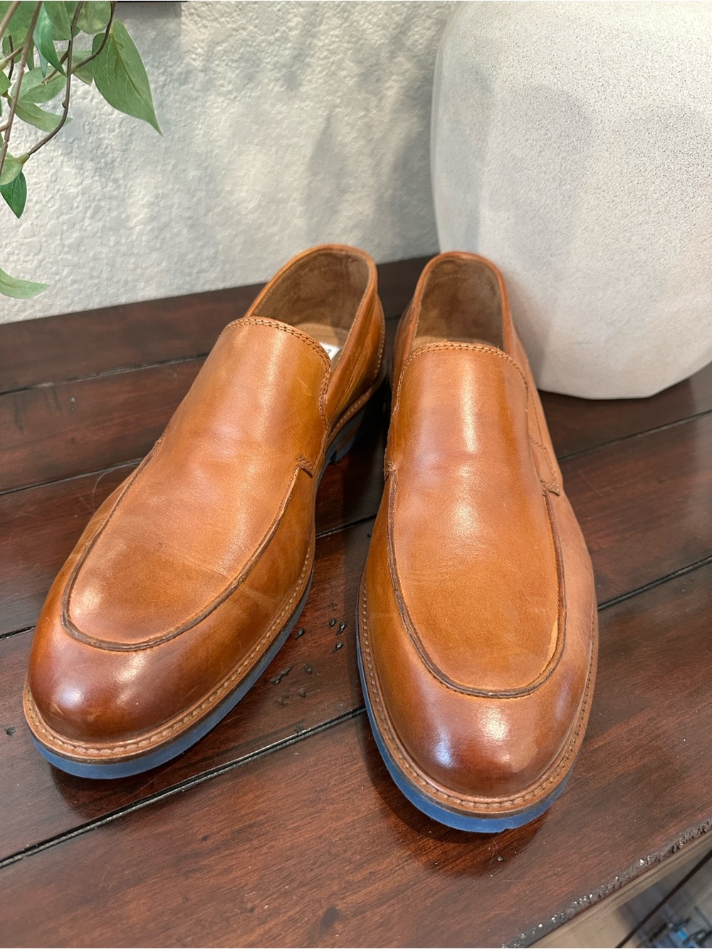Steve Madden Tan Leather Slip-On Loafers